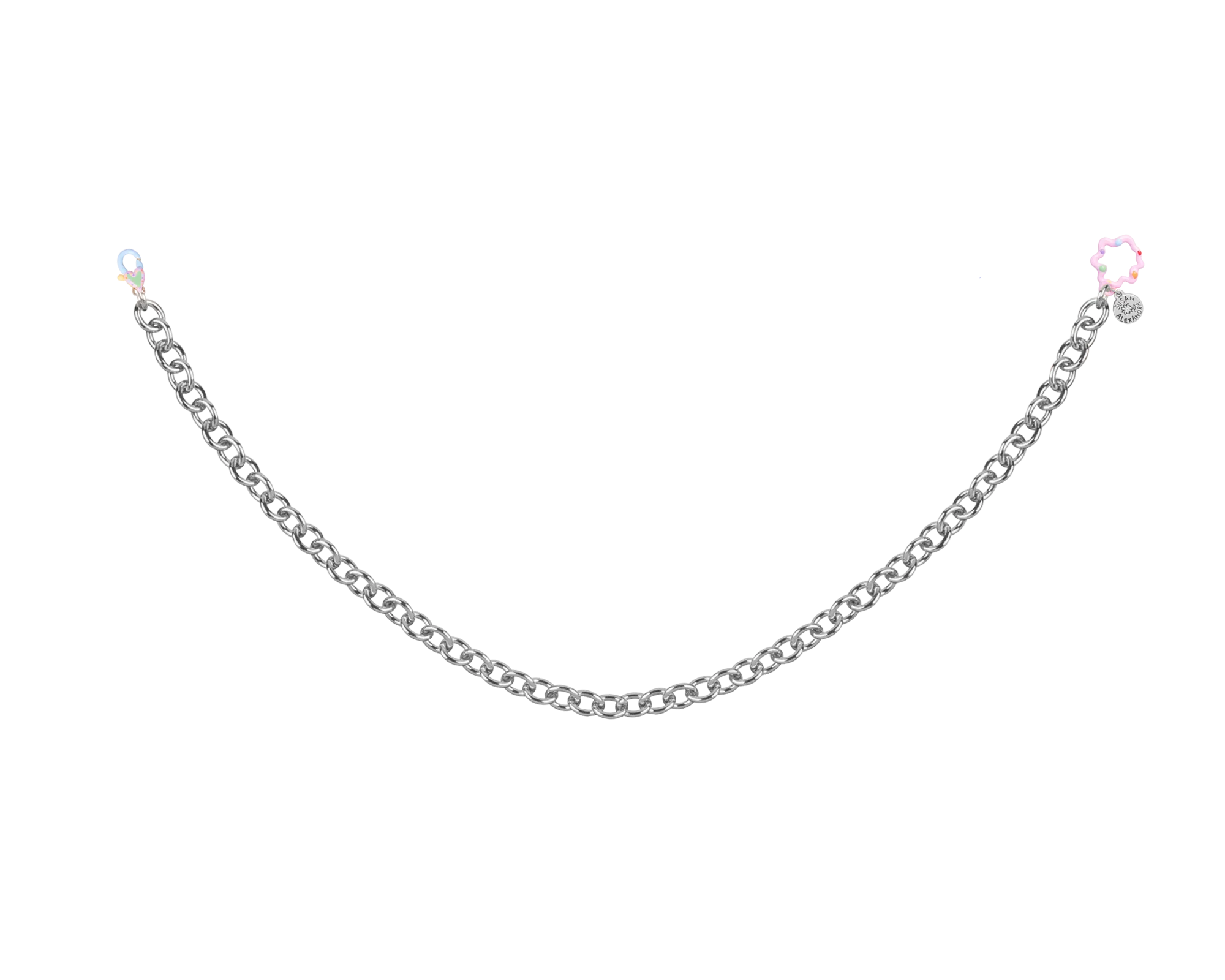 Chrome Tiny Joys Necklace on Chunky Chain